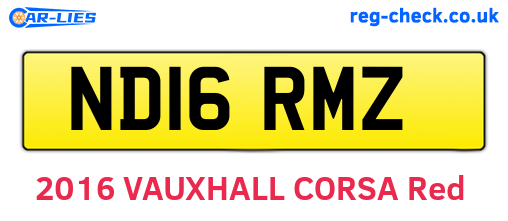 ND16RMZ are the vehicle registration plates.