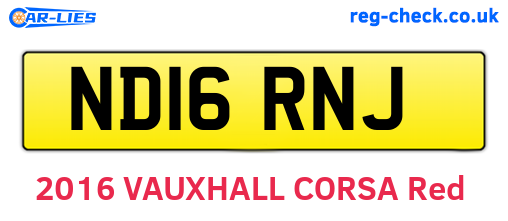 ND16RNJ are the vehicle registration plates.