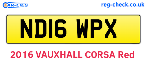 ND16WPX are the vehicle registration plates.