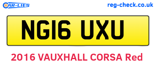 NG16UXU are the vehicle registration plates.