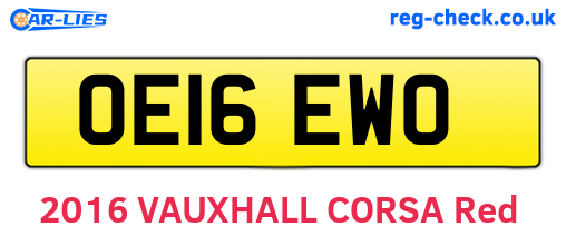 OE16EWO are the vehicle registration plates.