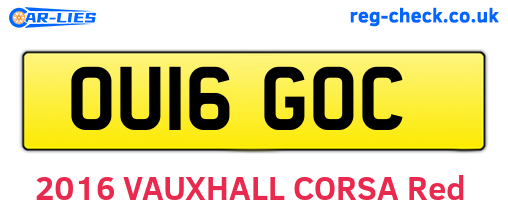 OU16GOC are the vehicle registration plates.