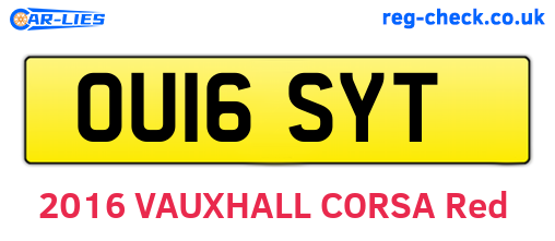 OU16SYT are the vehicle registration plates.