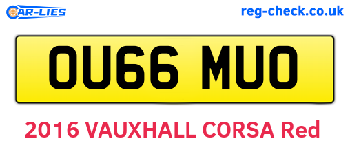 OU66MUO are the vehicle registration plates.