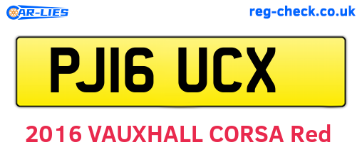 PJ16UCX are the vehicle registration plates.