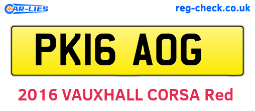 PK16AOG are the vehicle registration plates.