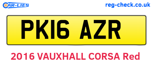 PK16AZR are the vehicle registration plates.