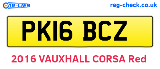 PK16BCZ are the vehicle registration plates.