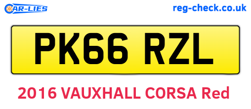 PK66RZL are the vehicle registration plates.
