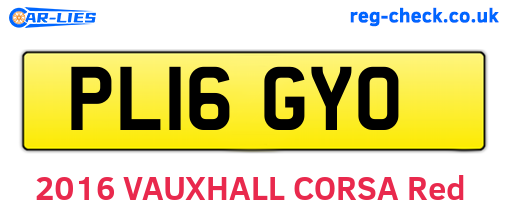 PL16GYO are the vehicle registration plates.