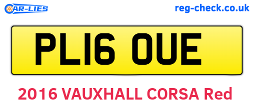 PL16OUE are the vehicle registration plates.
