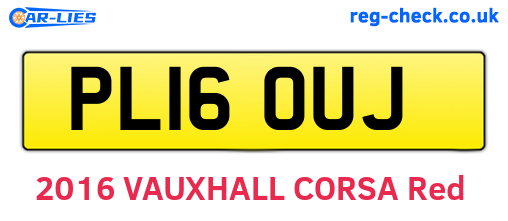 PL16OUJ are the vehicle registration plates.