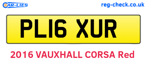 PL16XUR are the vehicle registration plates.
