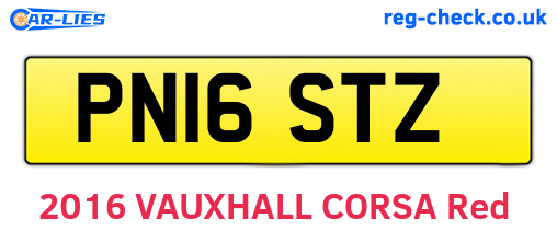 PN16STZ are the vehicle registration plates.