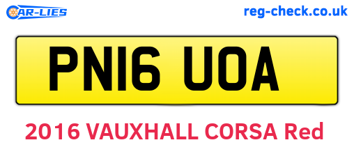 PN16UOA are the vehicle registration plates.