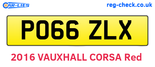 PO66ZLX are the vehicle registration plates.