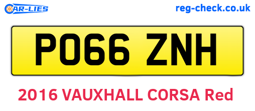 PO66ZNH are the vehicle registration plates.