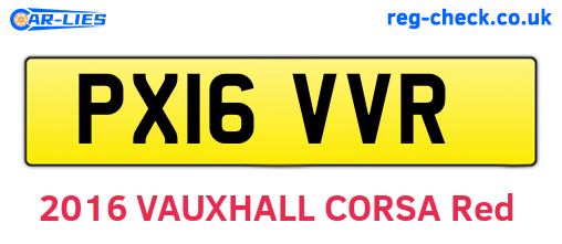 PX16VVR are the vehicle registration plates.