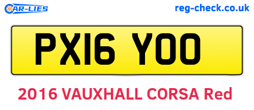 PX16YOO are the vehicle registration plates.