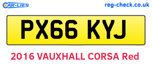 PX66KYJ are the vehicle registration plates.