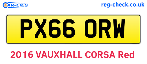 PX66ORW are the vehicle registration plates.