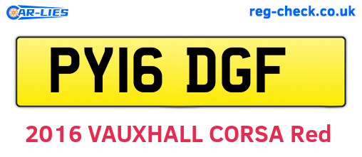 PY16DGF are the vehicle registration plates.