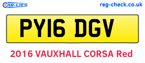 PY16DGV are the vehicle registration plates.