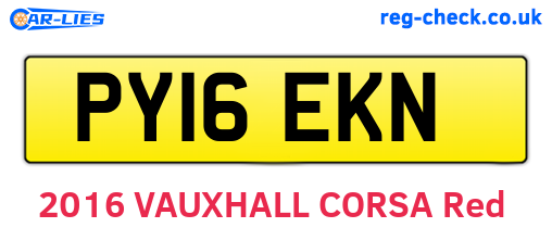 PY16EKN are the vehicle registration plates.