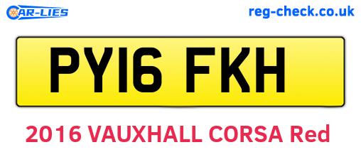 PY16FKH are the vehicle registration plates.