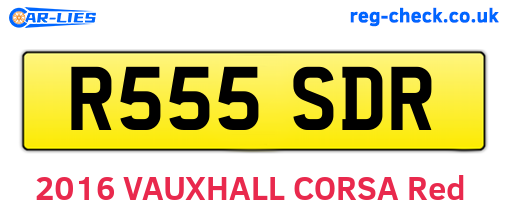 R555SDR are the vehicle registration plates.