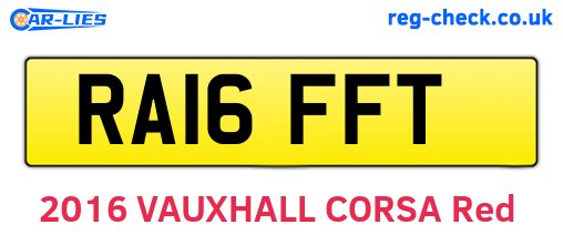 RA16FFT are the vehicle registration plates.