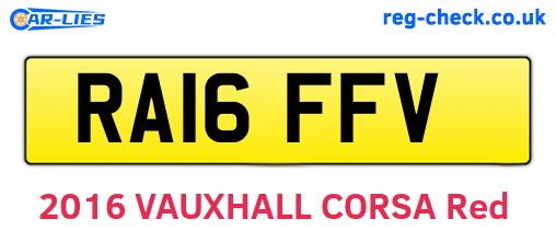 RA16FFV are the vehicle registration plates.