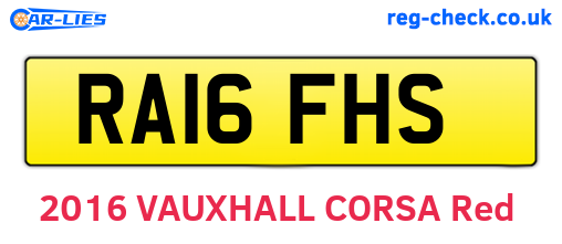 RA16FHS are the vehicle registration plates.