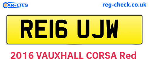 RE16UJW are the vehicle registration plates.