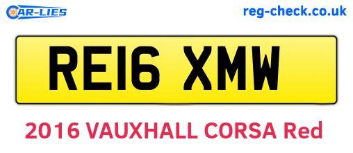 RE16XMW are the vehicle registration plates.