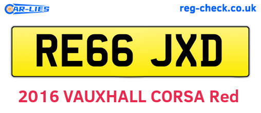 RE66JXD are the vehicle registration plates.
