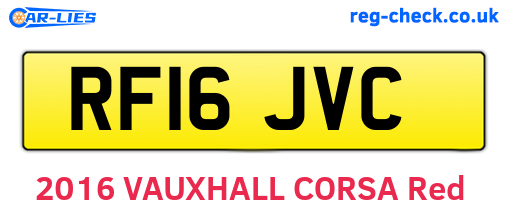 RF16JVC are the vehicle registration plates.