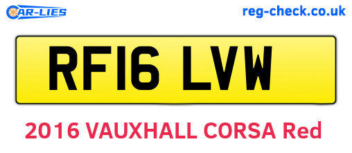 RF16LVW are the vehicle registration plates.