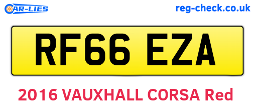 RF66EZA are the vehicle registration plates.