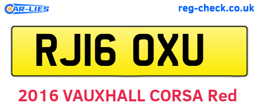 RJ16OXU are the vehicle registration plates.