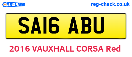 SA16ABU are the vehicle registration plates.