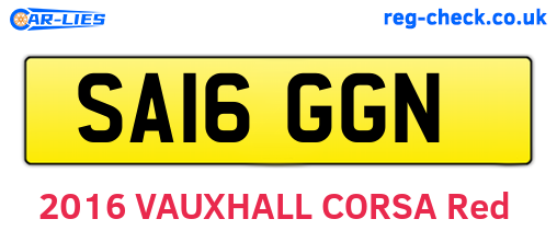 SA16GGN are the vehicle registration plates.