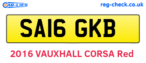 SA16GKB are the vehicle registration plates.