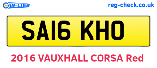 SA16KHO are the vehicle registration plates.