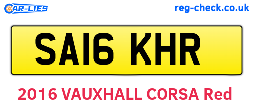 SA16KHR are the vehicle registration plates.