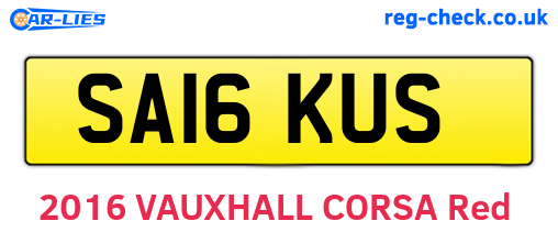 SA16KUS are the vehicle registration plates.