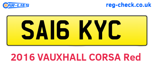 SA16KYC are the vehicle registration plates.