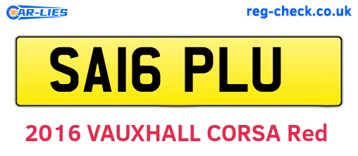 SA16PLU are the vehicle registration plates.