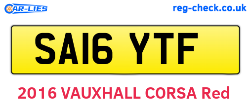 SA16YTF are the vehicle registration plates.