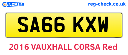 SA66KXW are the vehicle registration plates.